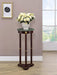 Edie - Round Marble Top Accent Table - Merlot - Simple Home Plus