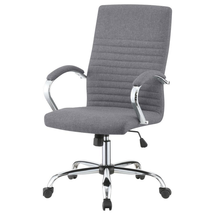 Abisko - Upholstered Office Chair With Casters - Gray And Chrome - Simple Home Plus