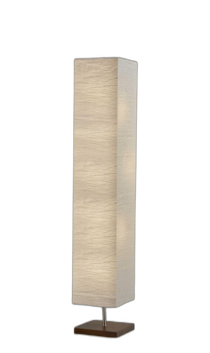 Two Light Column Floor Lamp With Rectangular Shade - White