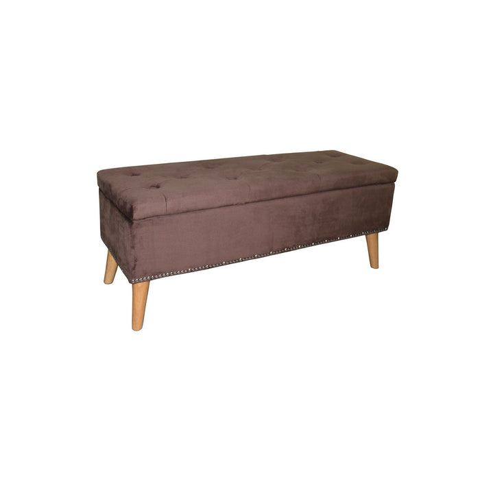 Suede Storage Bench - Cozy Brown