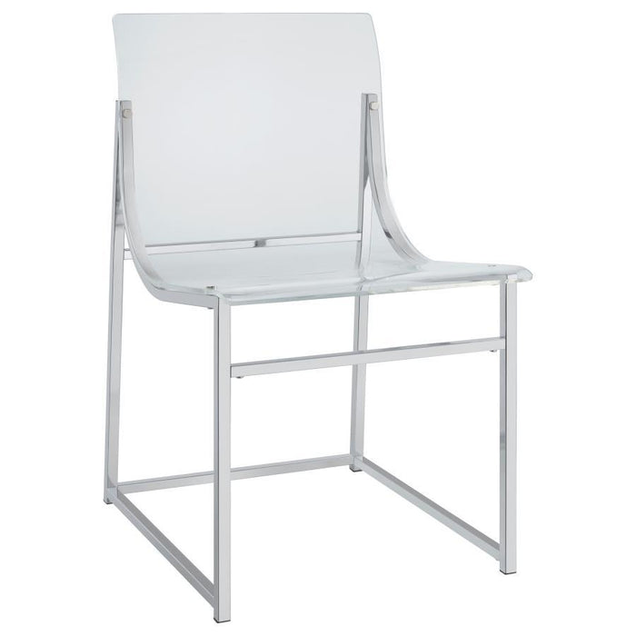 Acrylic - Dining Side Chair (Set of 2) - Clear And Chrome - Simple Home Plus