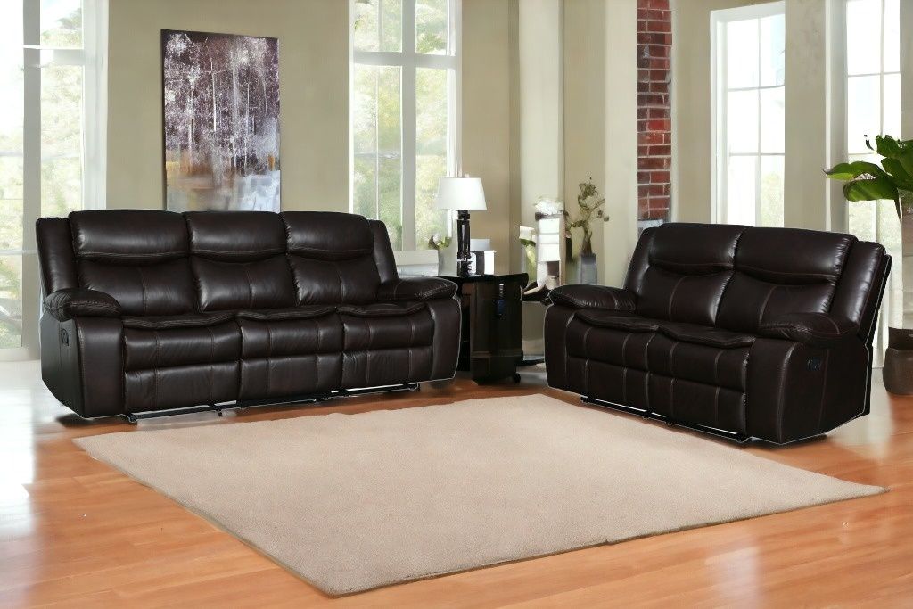 2 Piece Indoor Microsuede Five Person Seating Set - Brown