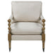 Dempsy - Upholstered Accent Chair With Casters - Beige - Simple Home Plus