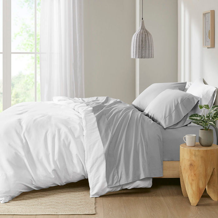 Peached Percale Sheet Set - Gray