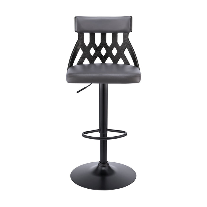 45" Swivel Adjustable Height Bar Chair - Gray / Black