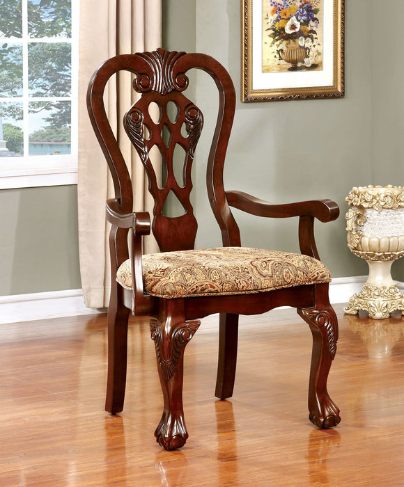 Elana - Arm Chair (Set of 2) - Brown Cherry / Brown - Simple Home Plus