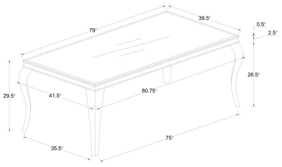 Carone - Rectangular Glass Top Dining Table - Simple Home Plus