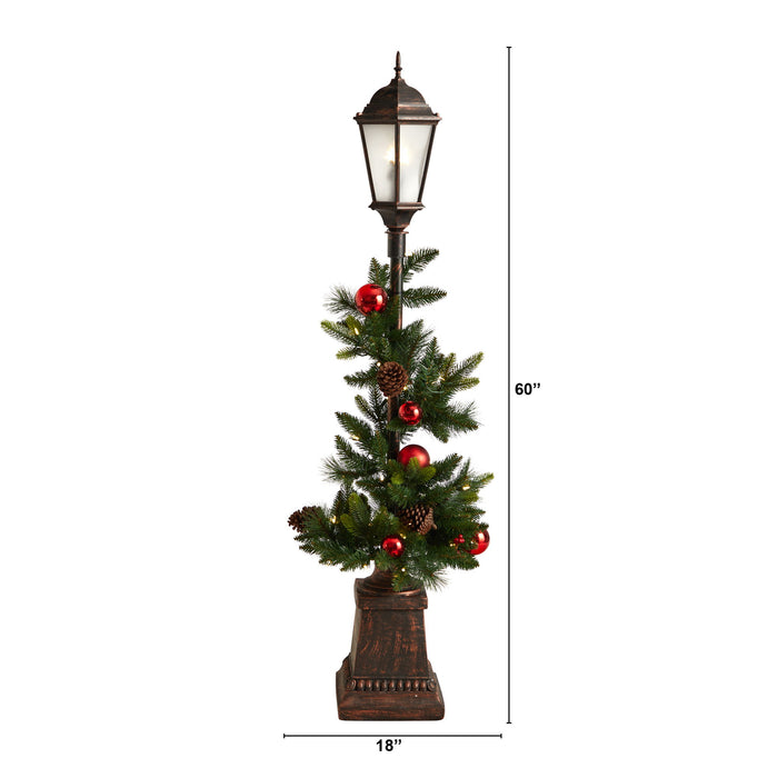 5FT Pre-lit Decorated Lamp Post / 180 Tips & 50 LED Lights