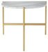 Wynora - White / Gold - Chair Side End Table - Simple Home Plus