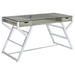 Emelle - 2-Drawer Glass Top Writing Desk - Gray Driftwood And Chrome - Simple Home Plus