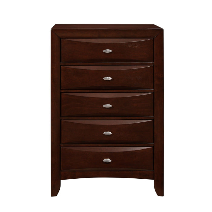 New Chest With 5 Chambared Drawer - Merlot