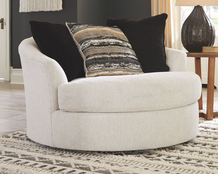 Cambri - Snow - Oversized Round Swivel Chair - Simple Home Plus