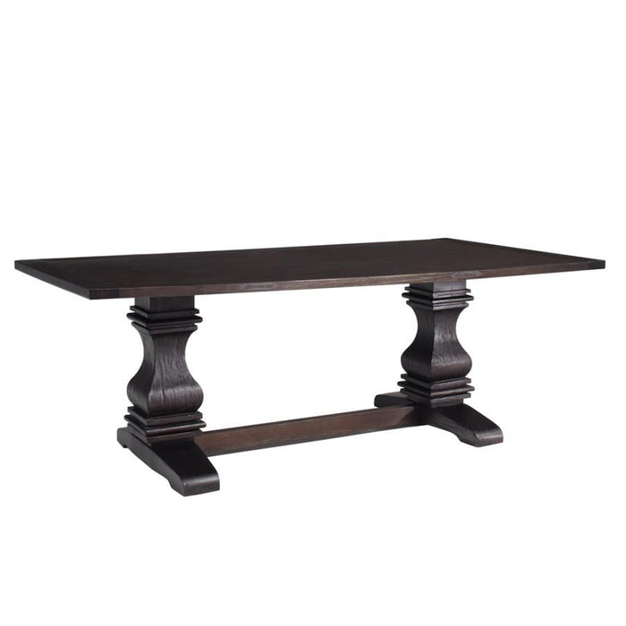 Parkins - Double Pedestals Dining Table - Rustic Espresso - Simple Home Plus