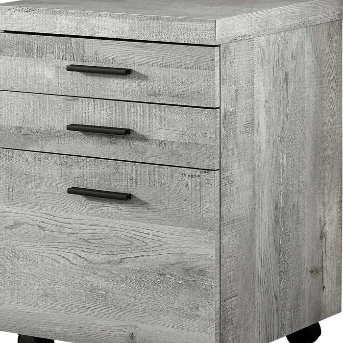 Particle Board And Filing Cabinet With 3 Drawers - Gray