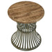 Matyas - Round Accent Table With Natural Top And Blue Distressed Base - Simple Home Plus