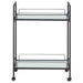 Curltis - Serving Cart With Glass Shelves - Clear And Black - Simple Home Plus