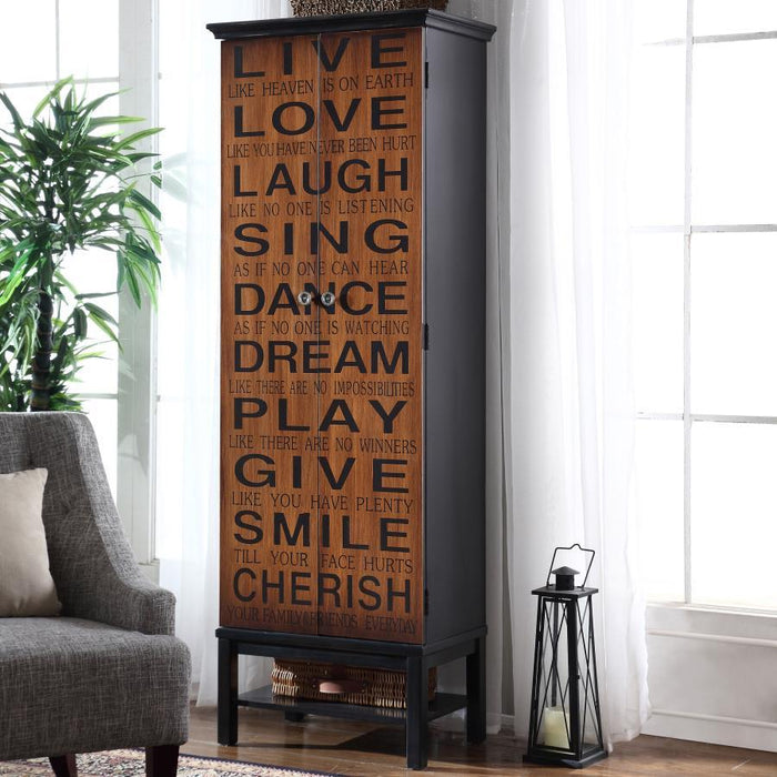 Lovegood - 2-Door Accent Cabinet - Rich Brown And Black - Simple Home Plus