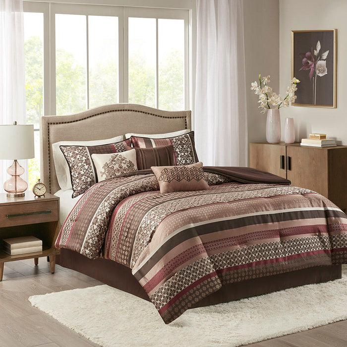 Princeton - King Piece Comforter (Set of 7) - Red