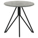 Hadi - Round End Table With Hairpin Legs - Cement And Gunmetal - Simple Home Plus