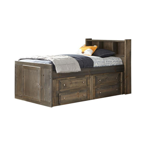 Wrangle Hill - Twin Storage Bed - Gun Smoke - Simple Home Plus