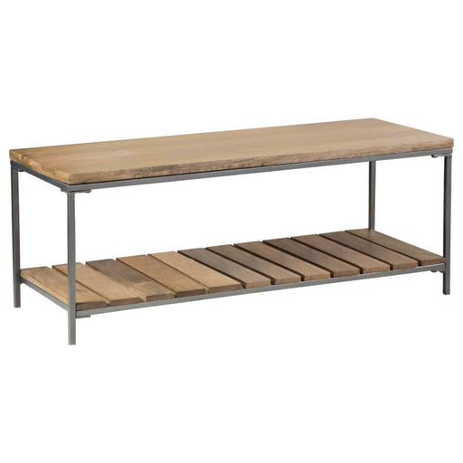 Gerbera - Accent Bench With Slat Shelf - Natural And Gunmetal - Simple Home Plus