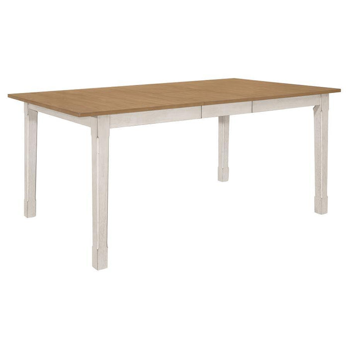 Kirby - Rectangular Dining Table With Butterfly Leaf - Natural And Rustic Off White - Simple Home Plus