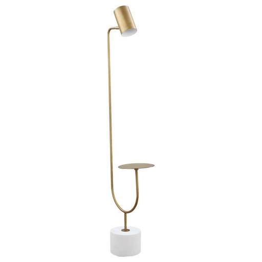 Jodie - Round Base Floor Lamp - Antique Brass And Gray - Simple Home Plus