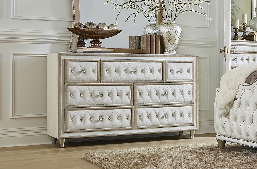 Antonella - 7-Drawer Upholstered Dresser - Simple Home Plus