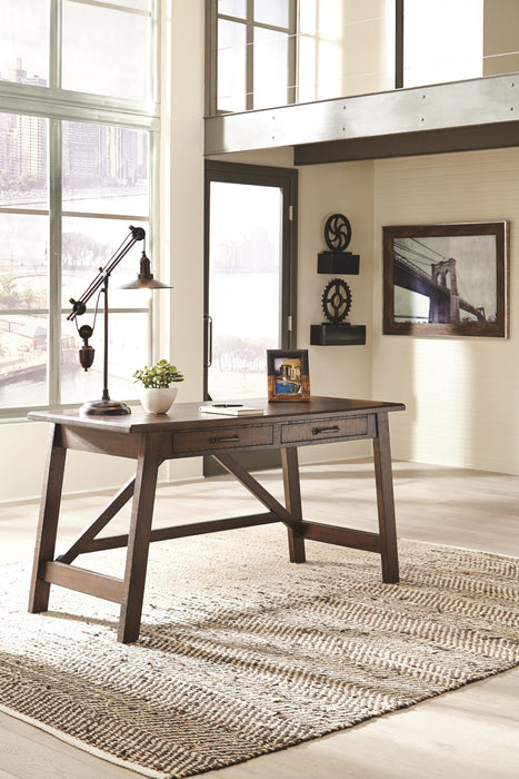 Baldridge - Rustic Brown - Home Office Large Leg Desk - Simple Home Plus