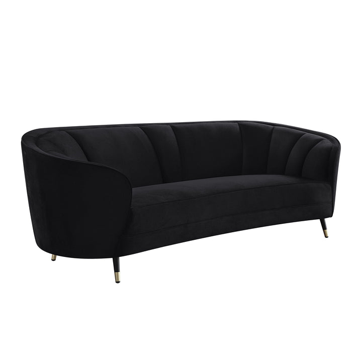 Upholstered Sofa Velvet - Black