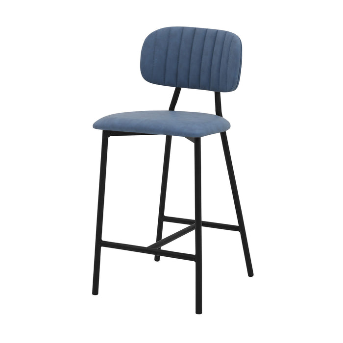 Low Back Counter Height Bar Chair - Light Blue / Black