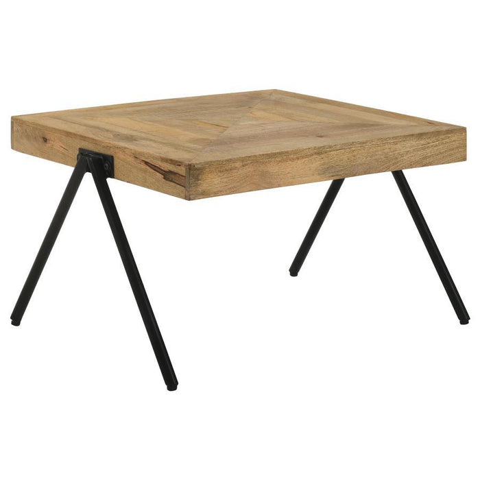 Avery - Rectangular Coffee Table With Metal Legs - Natural And Black - Simple Home Plus
