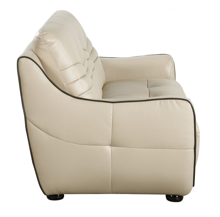 Elegant Faux Leather Chair - Beige