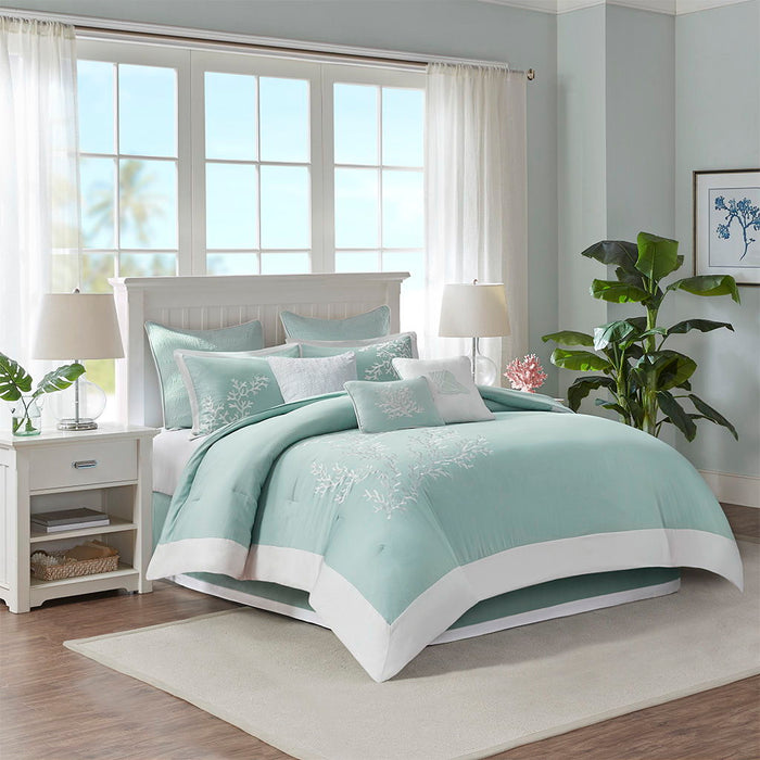 Coastline - Twin Comforter Set - Aqua