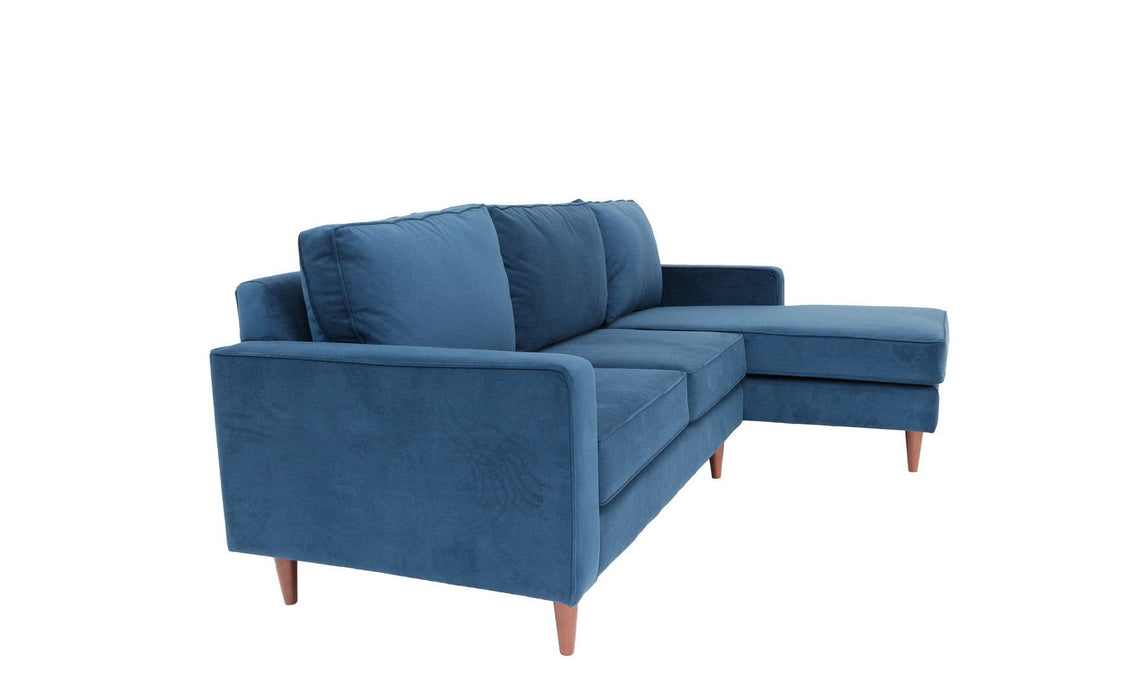 Polyester Blend L Shaped Two Piece Corner Sectional - Navy Blue