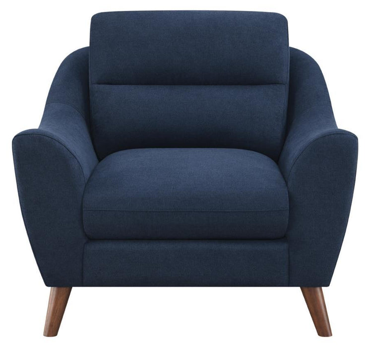 Gano - Sloped Arm Upholstered Chair - Navy Blue - Simple Home Plus