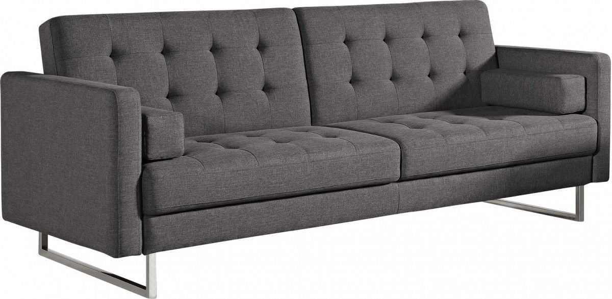 Sleeper Sofa With Silver Legs - Gray