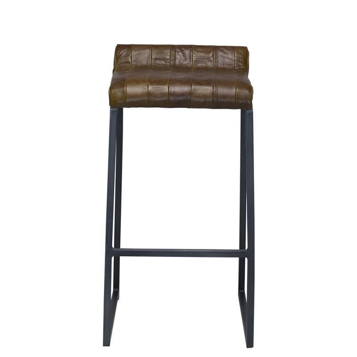 27" Iron Backless Counter Height Bar Chair - Brown / Black