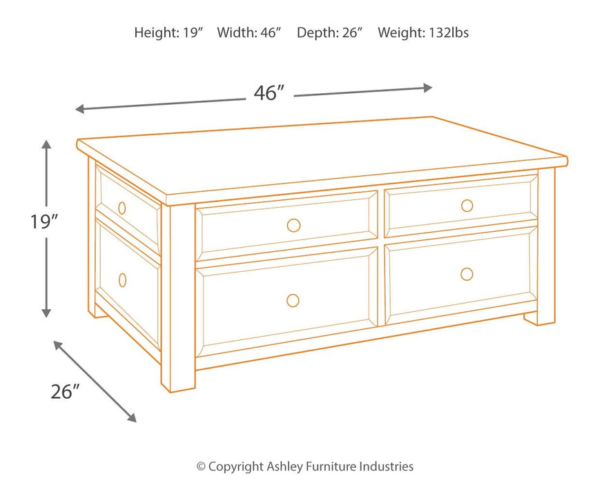 Tyler - Grayish Brown / Black - Lift Top Cocktail Table - Simple Home Plus