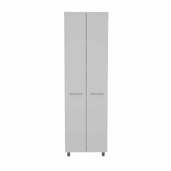 Modern Pantry Cabinet With Two Full Size Doors - White