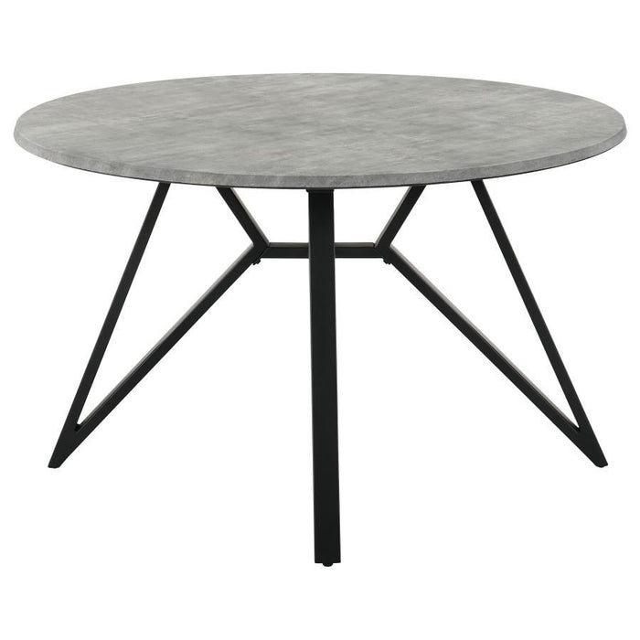 Neil - 5 Piece Round Dining Set - Concrete And Gray - Simple Home Plus