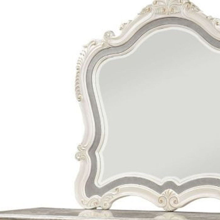 45" Pearl Arch Dresser Mirror - White