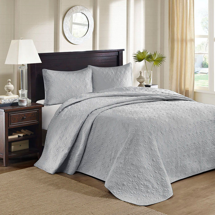 Quebec - King Reversible Bedspread Set - Gray