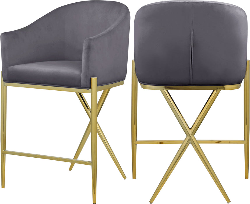 Xavier - Counter Stool with Gold Legs