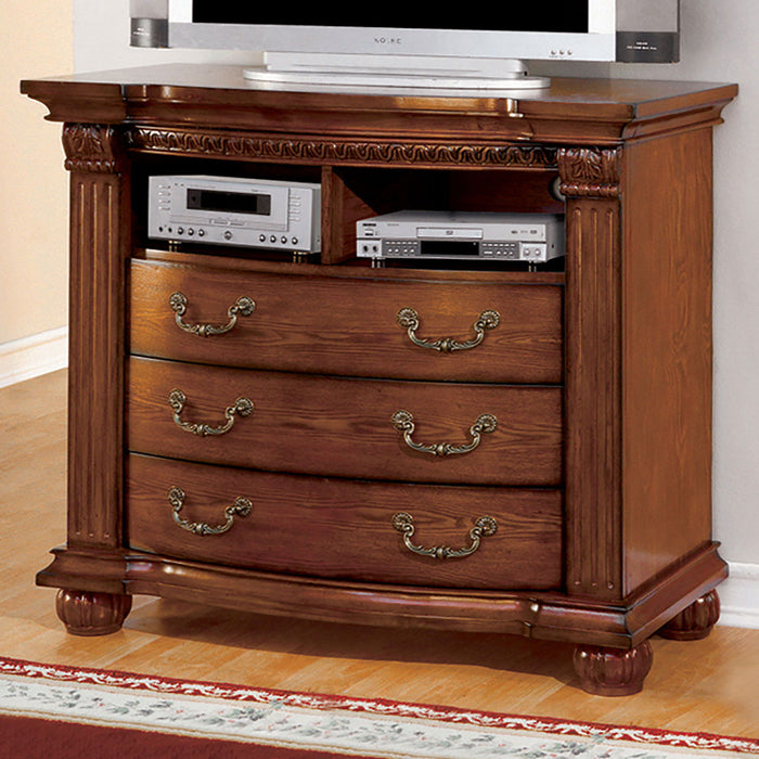 Bellagrand - Media Chest - Antique Tobacco Oak - Simple Home Plus