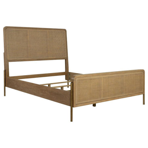 Arini - Bed With Woven Rattan Headboard - Simple Home Plus