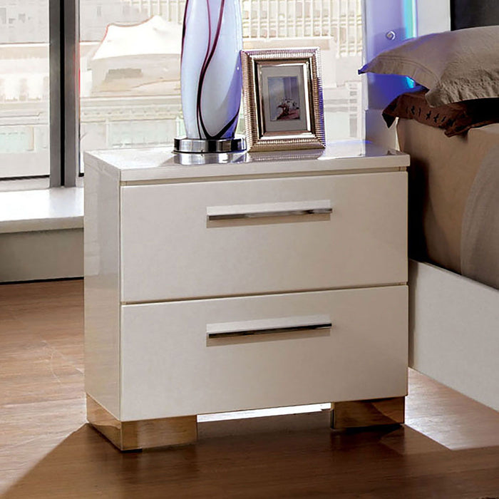 Clementine - Nightstand - Glossy White - Simple Home Plus