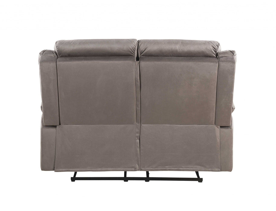 Velvet Manual Reclining Love Seat - Brown