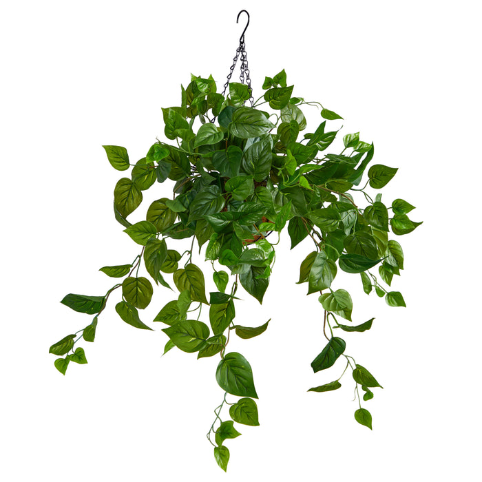 2.5' Philodendron Artificial Plant in Hanging Basket