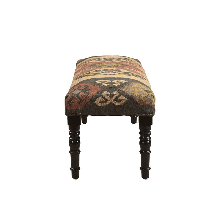 Leg Southwest Upholstered Bench - Shades Of Brown Black